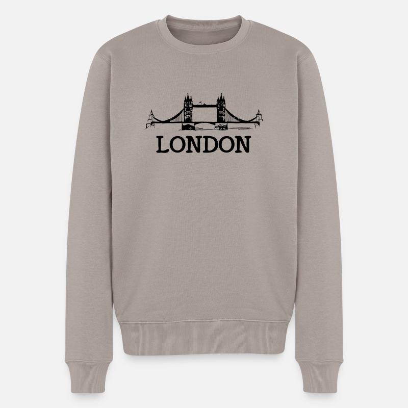 london - Männer Premium Bio Pullover - Taupe