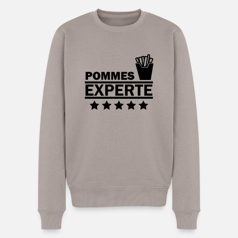 pommes experte - Männer Premium Bio Pullover - Taupe