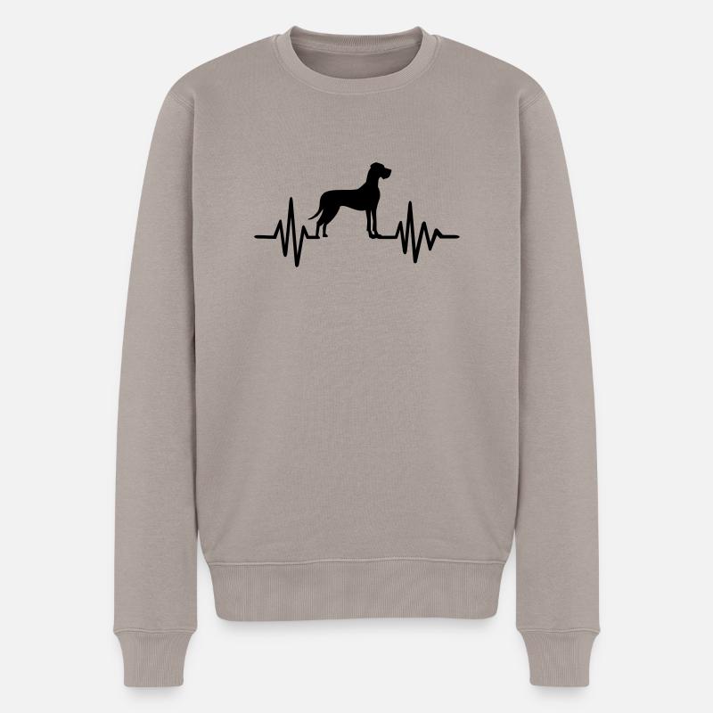 Dogge - Männer Premium Bio Pullover - Taupe