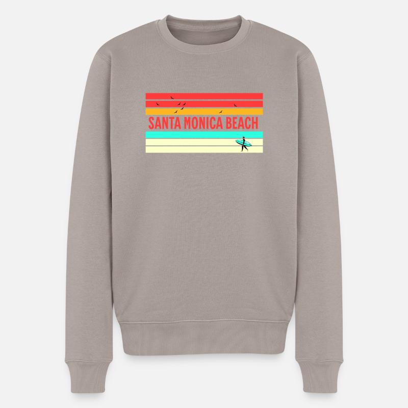 Santa Monica Beach: Perfektes Geschenk & Souvenir! - Männer Premium Bio Pullover - Taupe