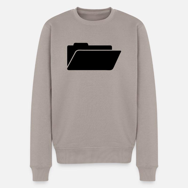 Ordner - Männer Premium Bio Pullover - Taupe