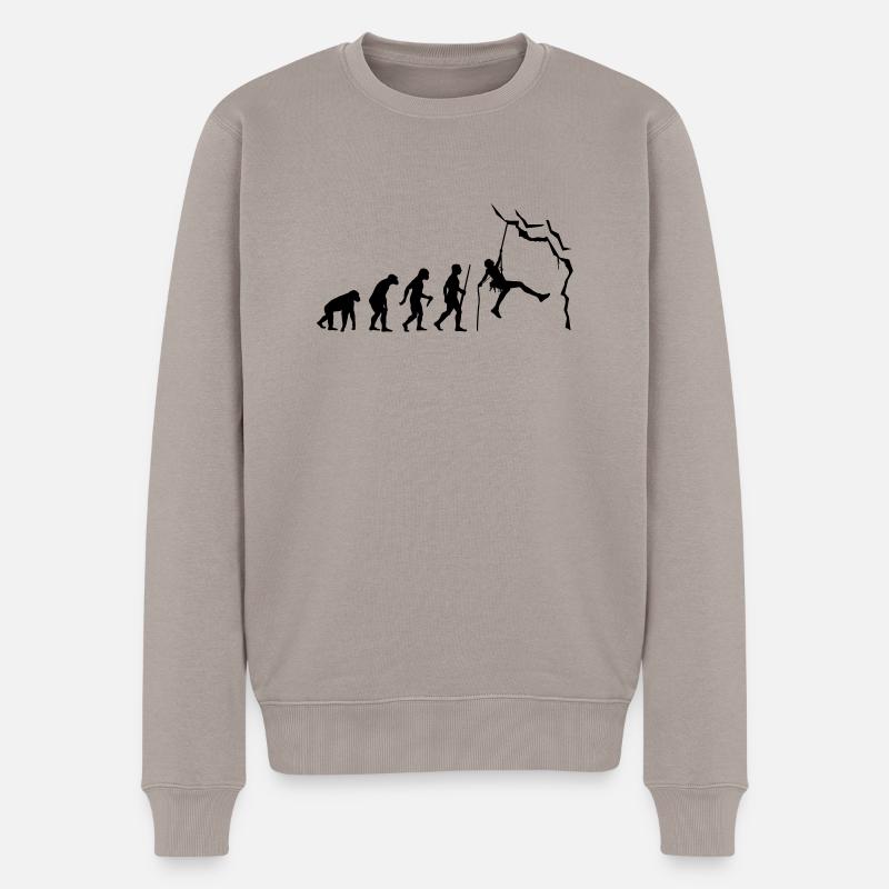 Climbing evolution - Männer Premium Bio Pullover - Taupe