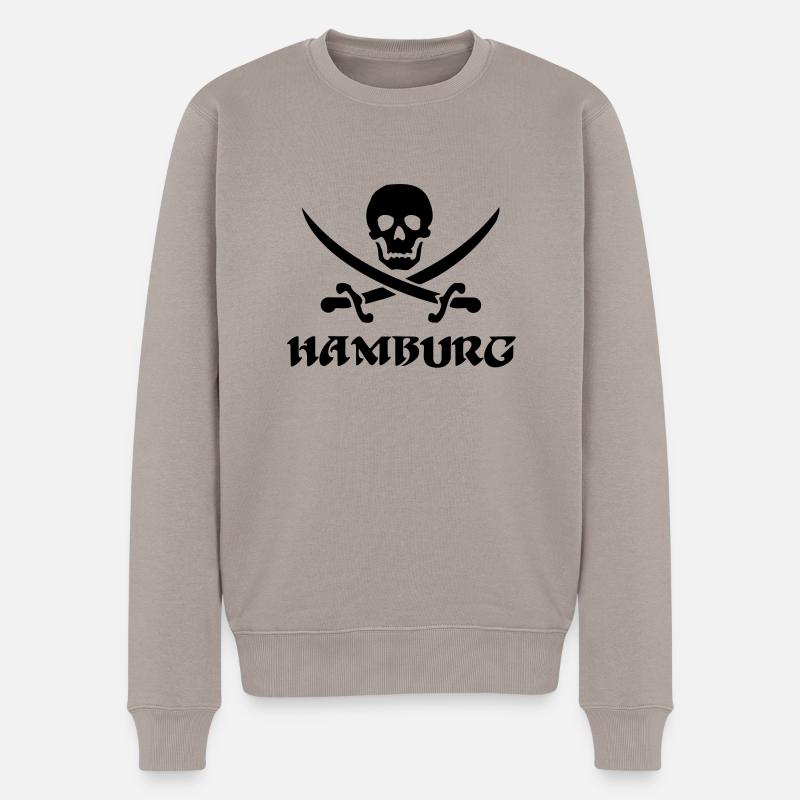 hambourg crâne pirate - Pull Premium bio Homme - taupe