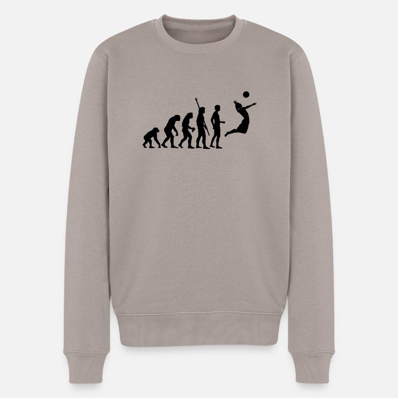evolution_volleyball - Männer Premium Bio Pullover - Taupe