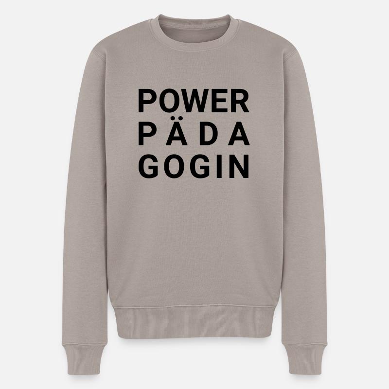 Powerpädagogin - Männer Premium Bio Pullover - Taupe