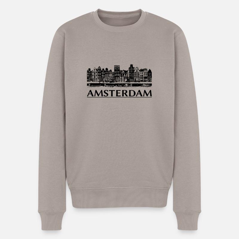 amsterdam - Männer Premium Bio Pullover - Taupe