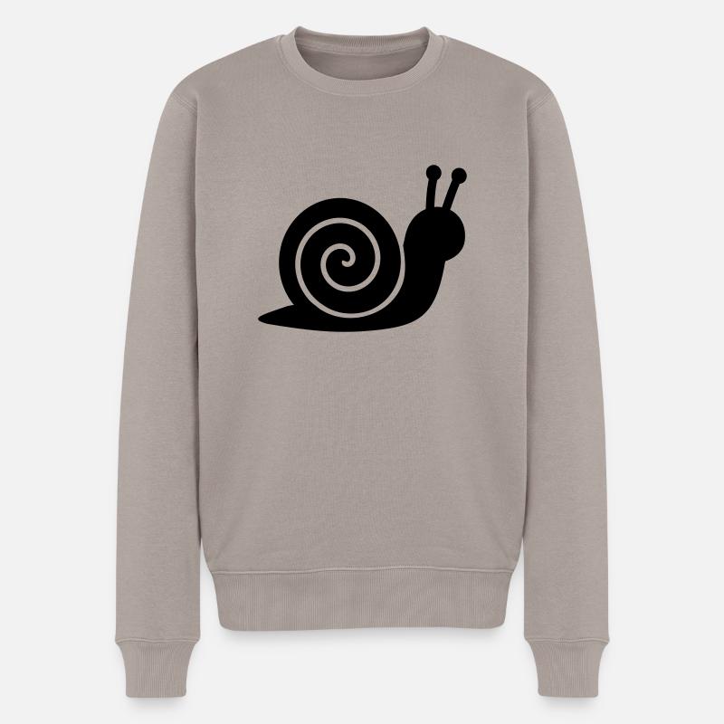 Schnecke - Männer Premium Bio Pullover - Taupe