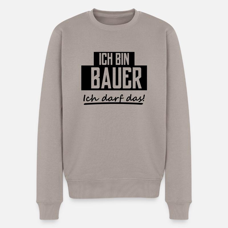 ich bin bauer - Männer Premium Bio Pullover - Taupe