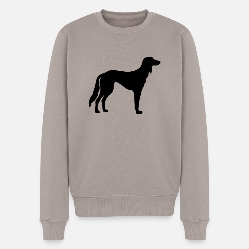 Saluki - Männer Premium Bio Pullover - Taupe
