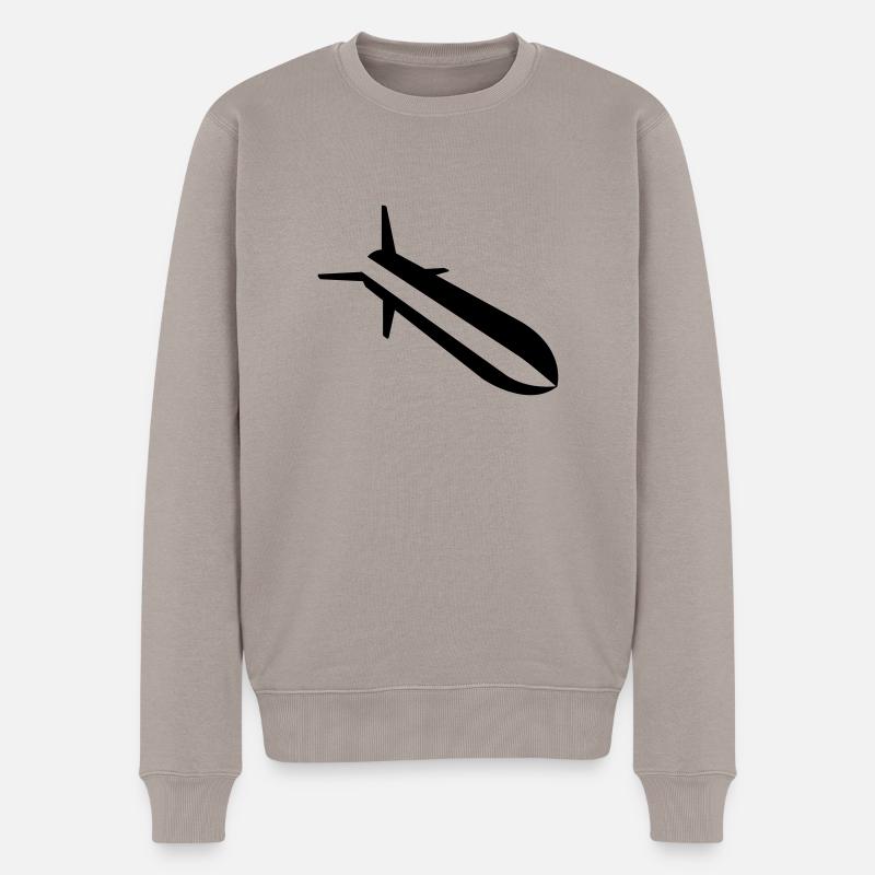 No War - Männer Premium Bio Pullover - Taupe