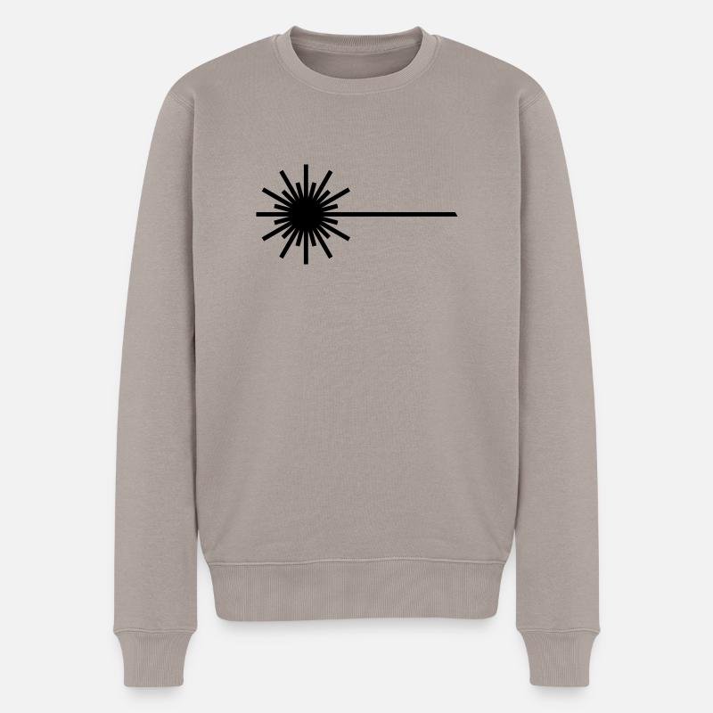 laser_2 - Männer Premium Bio Pullover - Taupe
