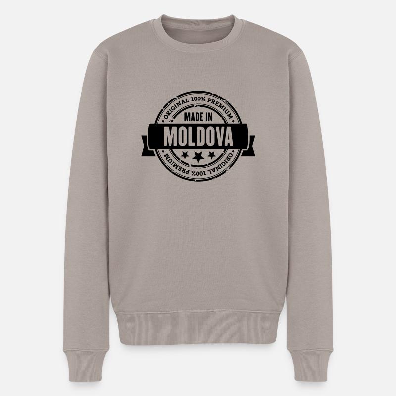 Made in Moldova - Männer Premium Bio Pullover - Taupe