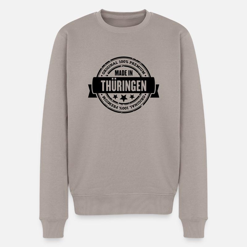 Made in Thüringen - Männer Premium Bio Pullover - Taupe