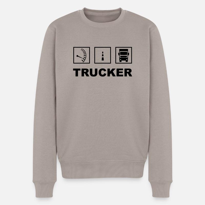 Trucker - Männer Premium Bio Pullover - Taupe