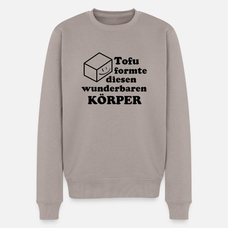 Tofu formte diesen wunderbaren Körper. - Männer Premium Bio Pullover - Taupe
