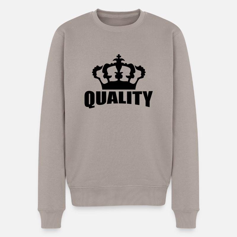 Quality Crown Design - Männer Premium Bio Pullover - Taupe