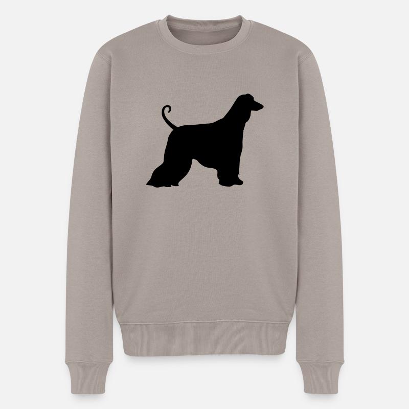 Afghanischer Windhund - Männer Premium Bio Pullover - Taupe