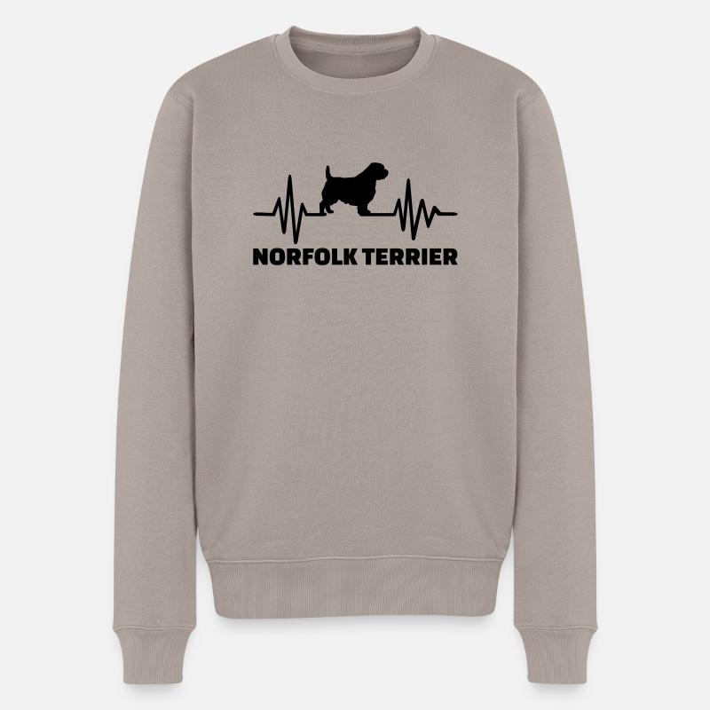Norfolk Terrier - Männer Premium Bio Pullover - Taupe