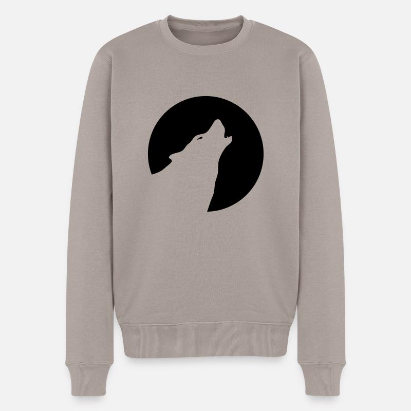 Wolf - Männer Premium Bio Pullover - Taupe
