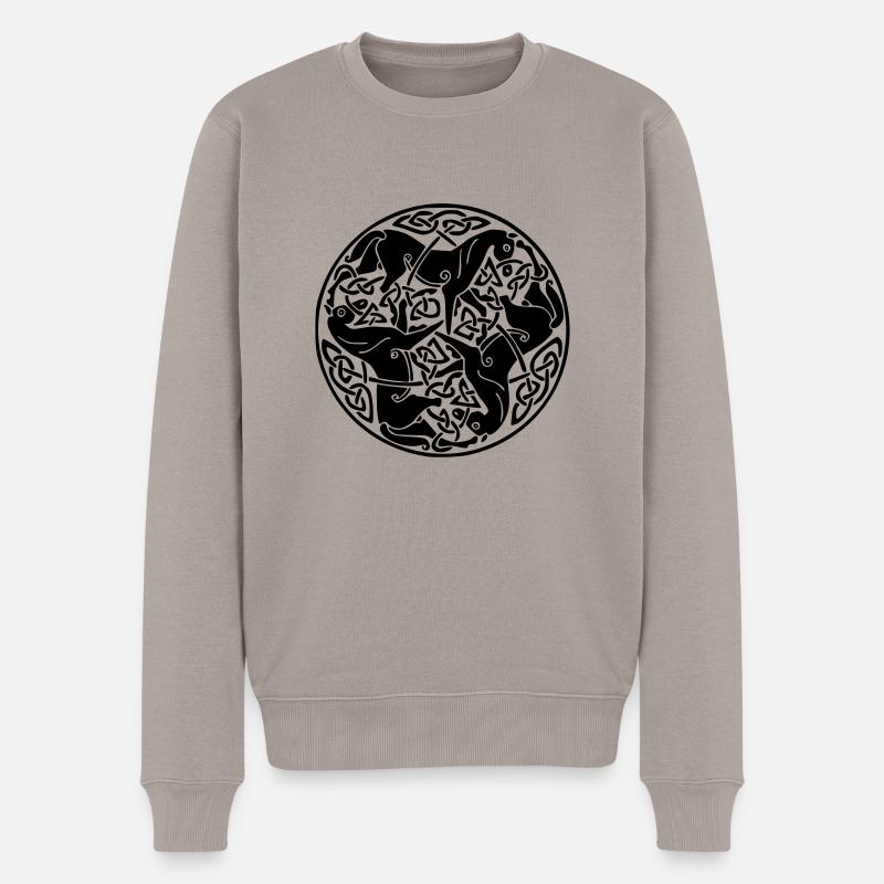 3 Pferde - Männer Premium Bio Pullover - Taupe