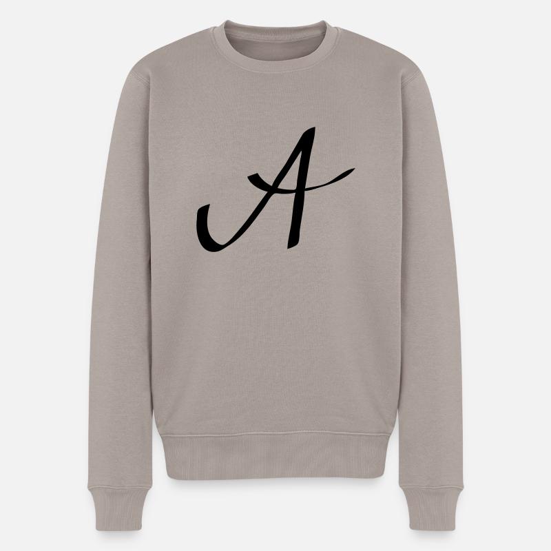Logo A - Männer Premium Bio Pullover - Taupe