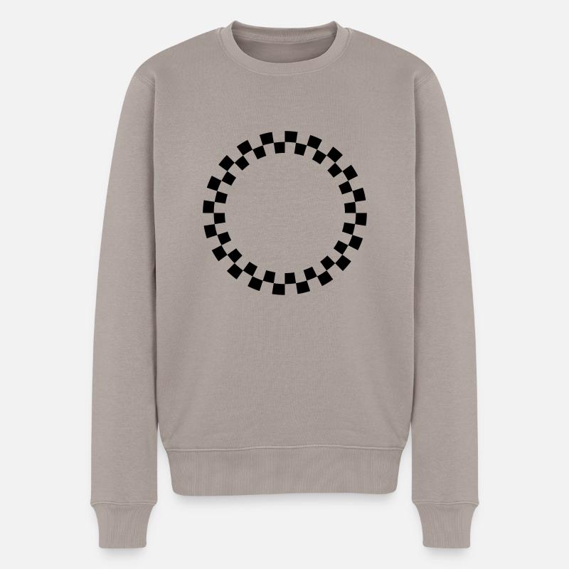 Zielflagge, Kreisform - Männer Premium Bio Pullover - Taupe