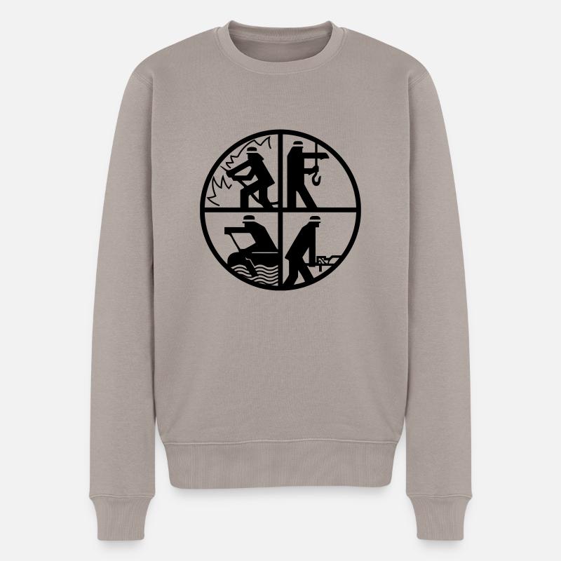FFW-Logo - Männer Premium Bio Pullover - Taupe