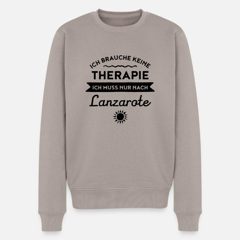 Therapie - Lanzarote - Männer Premium Bio Pullover - Taupe