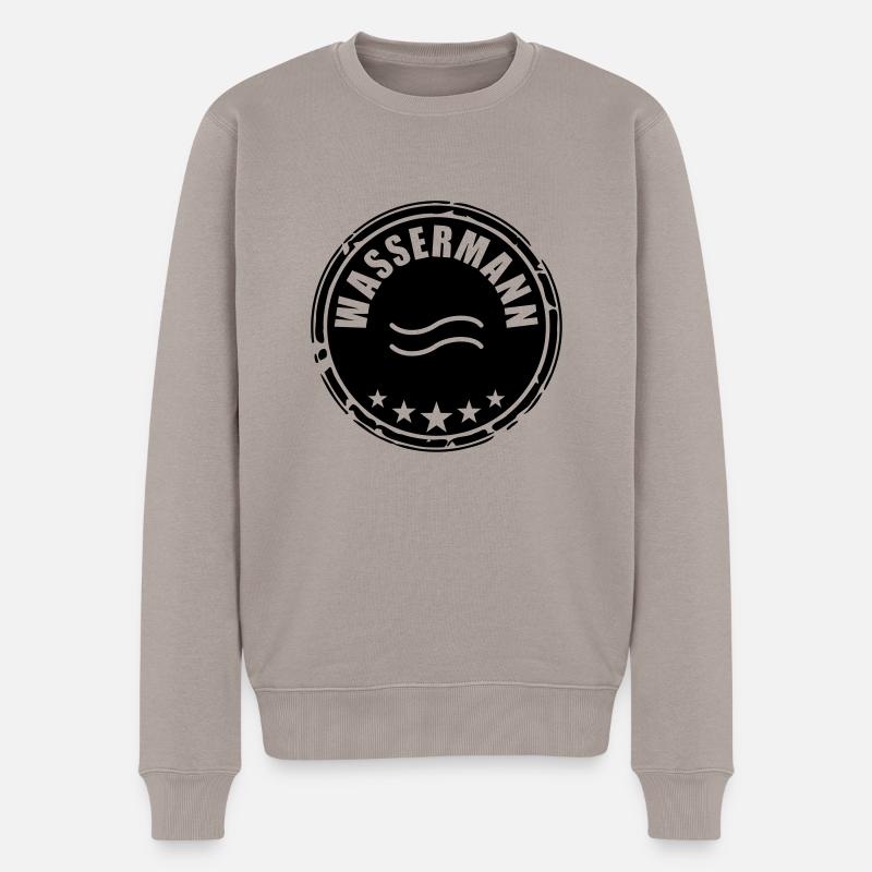 Sternzeichen Wassermann - Männer Premium Bio Pullover - Taupe