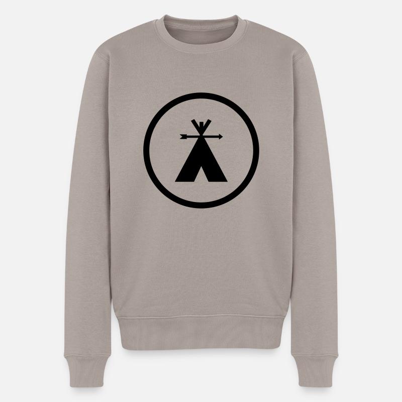 Pfadfinder_v1 - Männer Premium Bio Pullover - Taupe