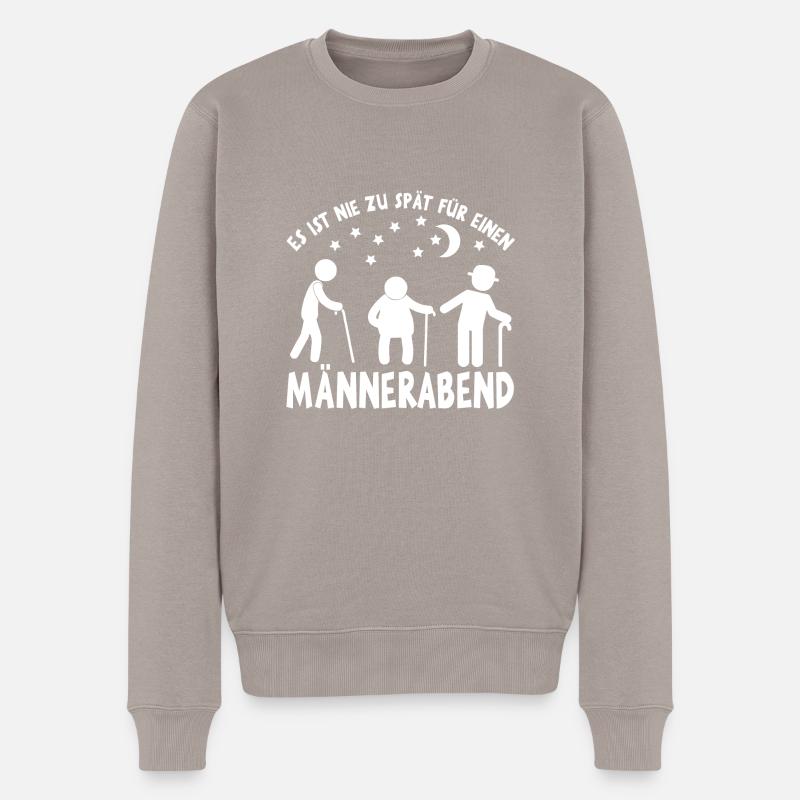 Männerabend - Männer Premium Bio Pullover - Taupe