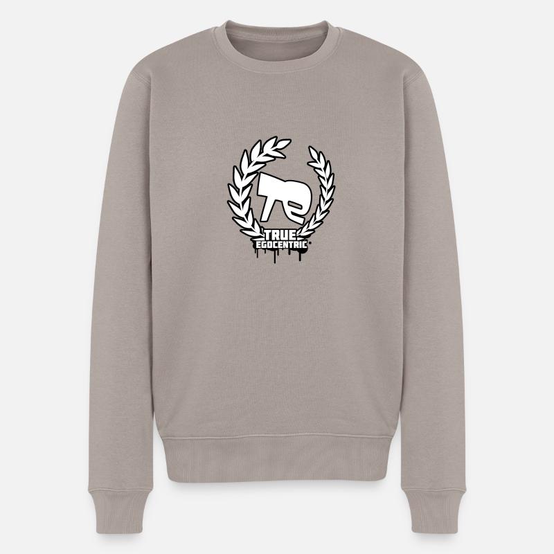 True Egocentric Logo - Männer Premium Bio Pullover - Taupe