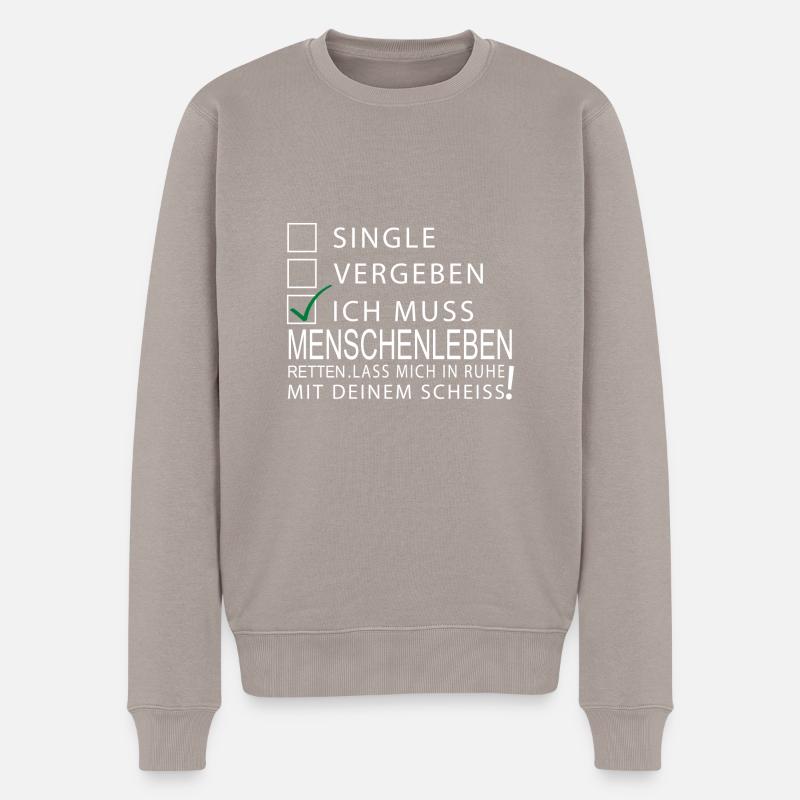 Menschenleben retten - Männer Premium Bio Pullover - Taupe
