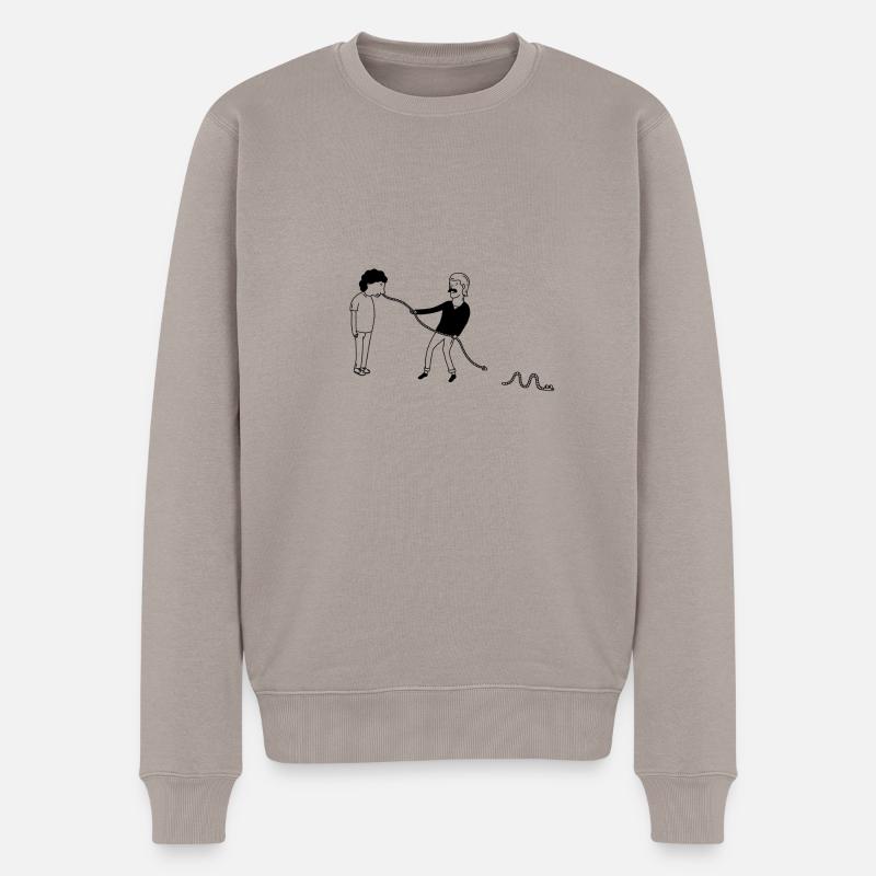 Ziehen aus ihrem - Männer Premium Bio Pullover - Taupe