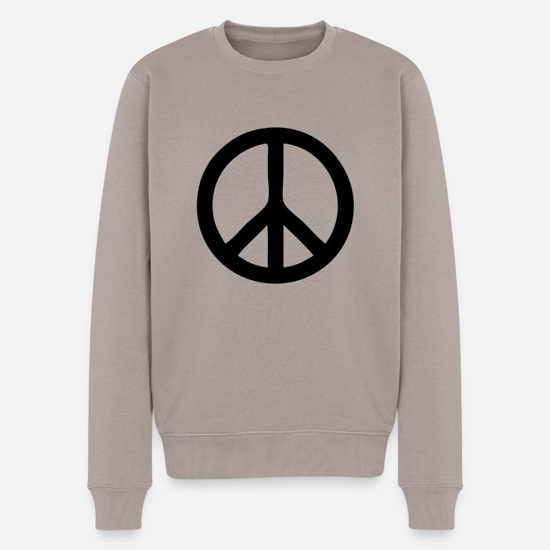 peace - Männer Premium Bio Pullover - Taupe