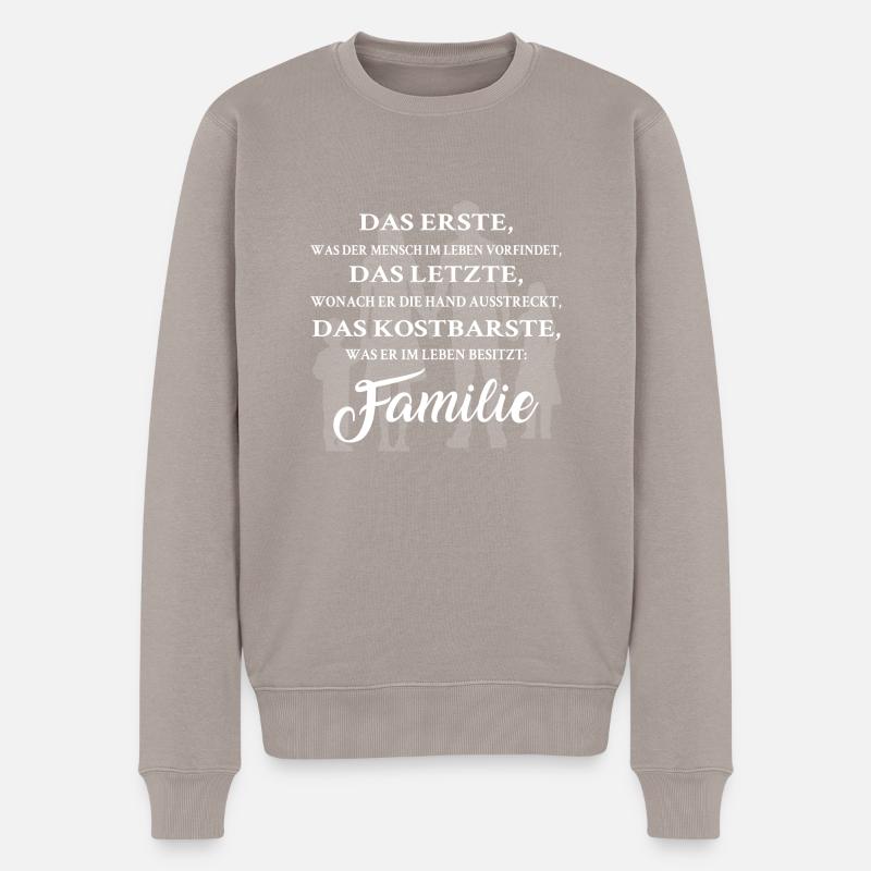 Familie - Männer Premium Bio Pullover - Taupe
