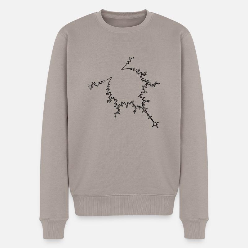 Mandelbrot Fractal - Männer Premium Bio Pullover - Taupe
