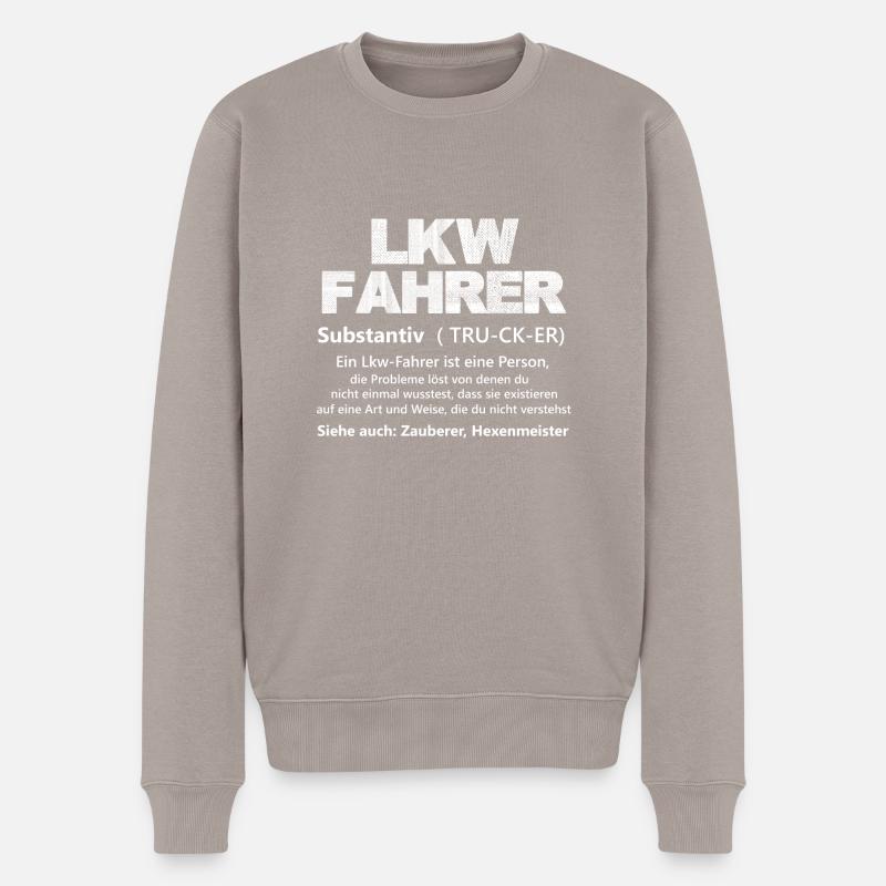 LKW Fahrer - Männer Premium Bio Pullover - Taupe