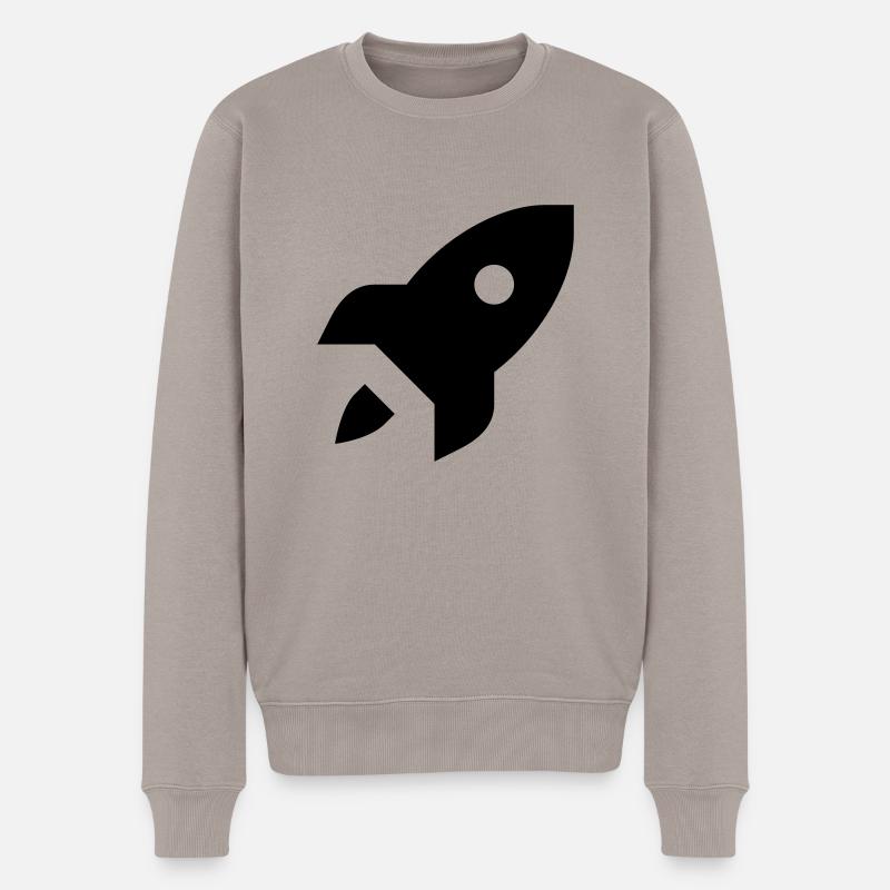 Rakete - Männer Premium Bio Pullover - Taupe