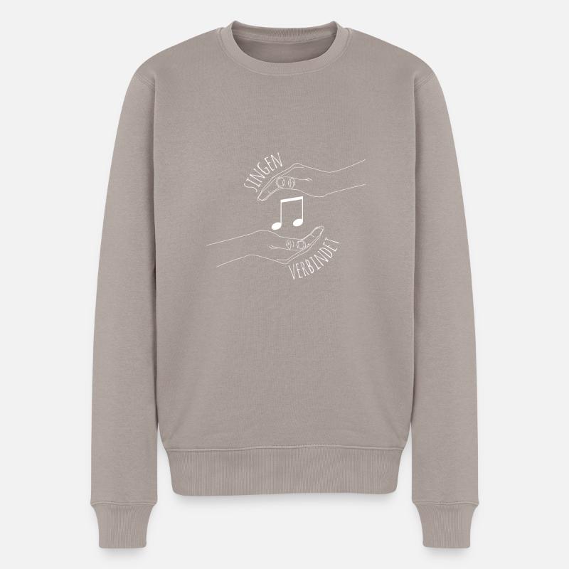 Singen verbindet - Musik - Männer Premium Bio Pullover - Taupe