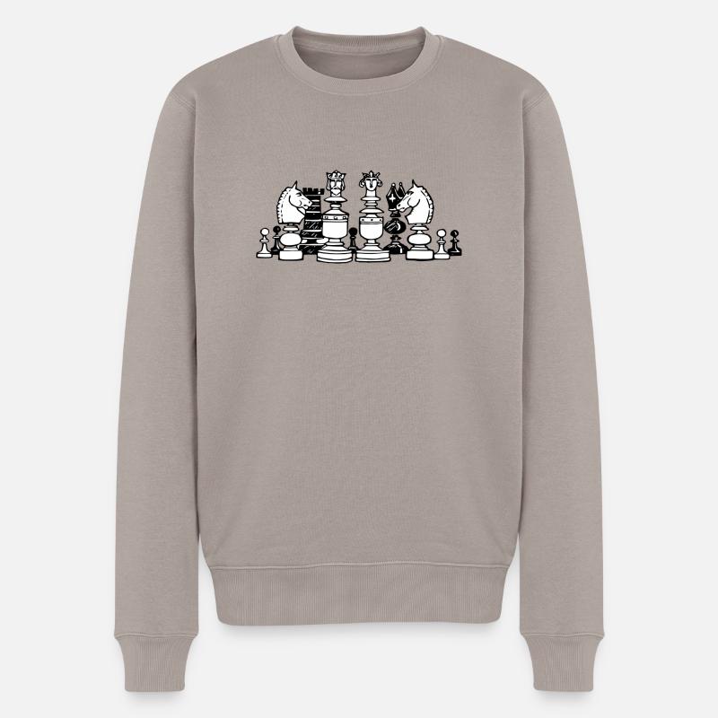 Schach - Männer Premium Bio Pullover - Taupe