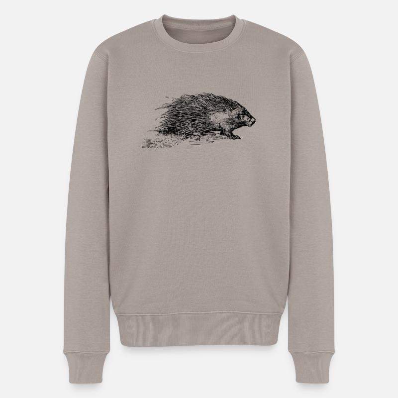 Stachelschwein - Männer Premium Bio Pullover - Taupe