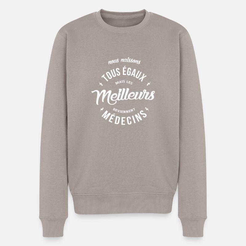 Les meilleurs deviennent Médecins - Pull Premium bio Homme - taupe