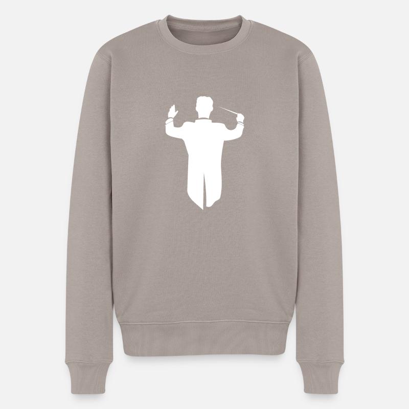 Dirigent - Männer Premium Bio Pullover - Taupe