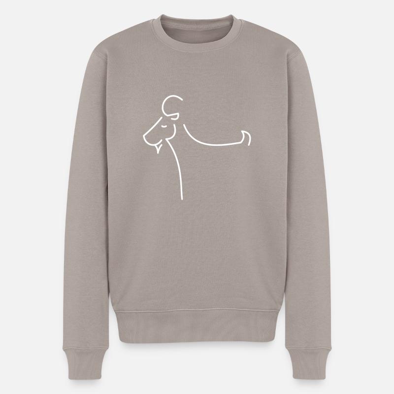 Ziege - Männer Premium Bio Pullover - Taupe