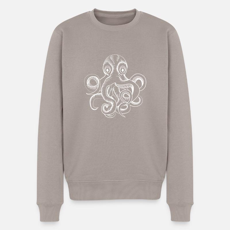 octopus - Männer Premium Bio Pullover - Taupe