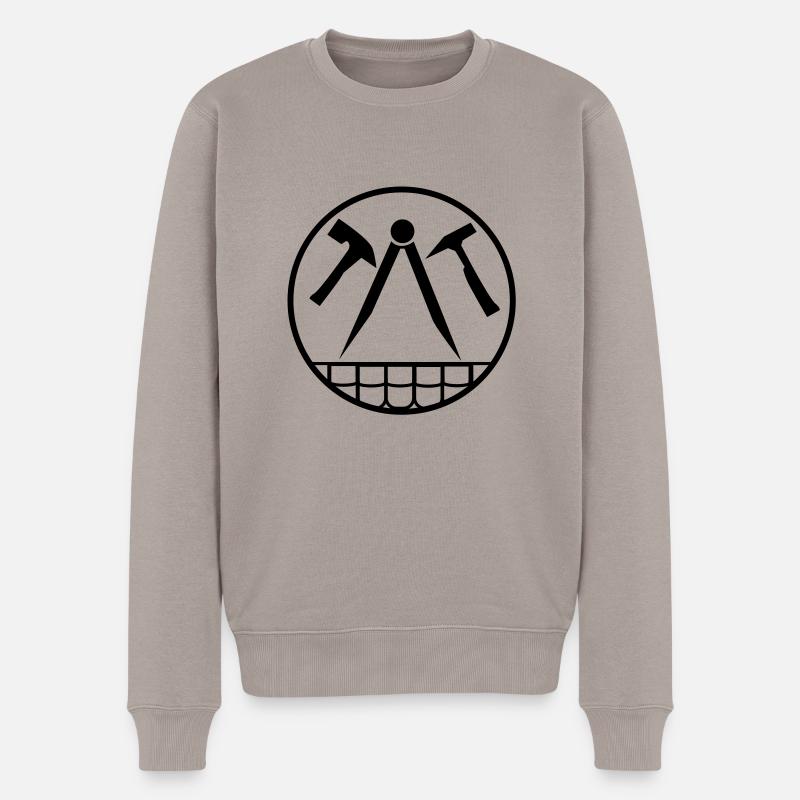 Dachdecker/Zimmermann - Männer Premium Bio Pullover - Taupe