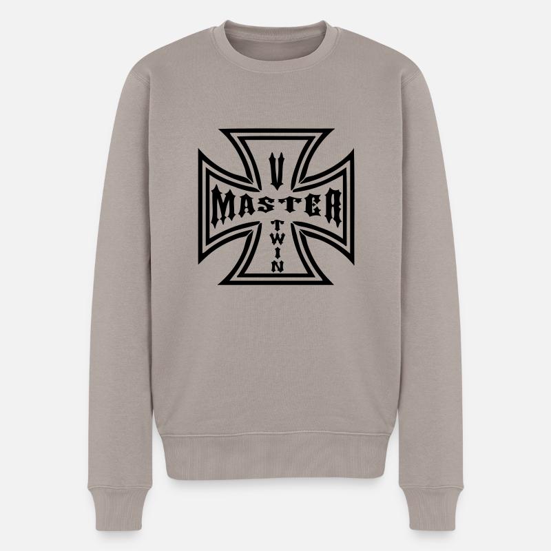 Vtwin master iron cross - Pull Premium bio Homme - taupe