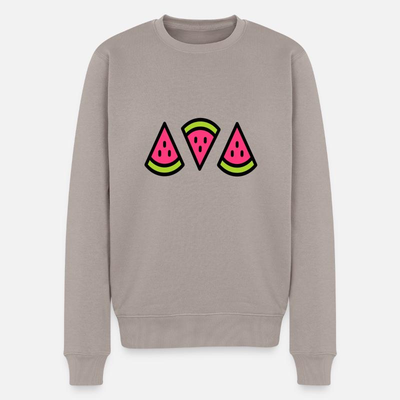 pastèque douce fruit de l'été - Pull Premium bio Homme - taupe