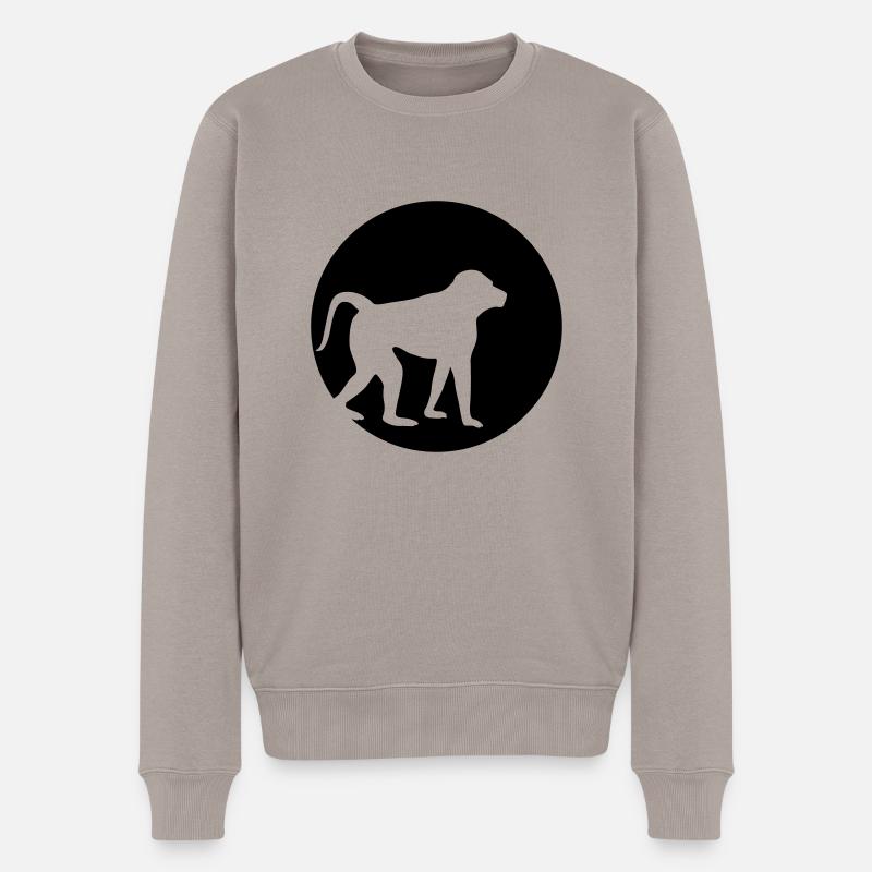 Monkey Moon Effect - Männer Premium Bio Pullover - Taupe